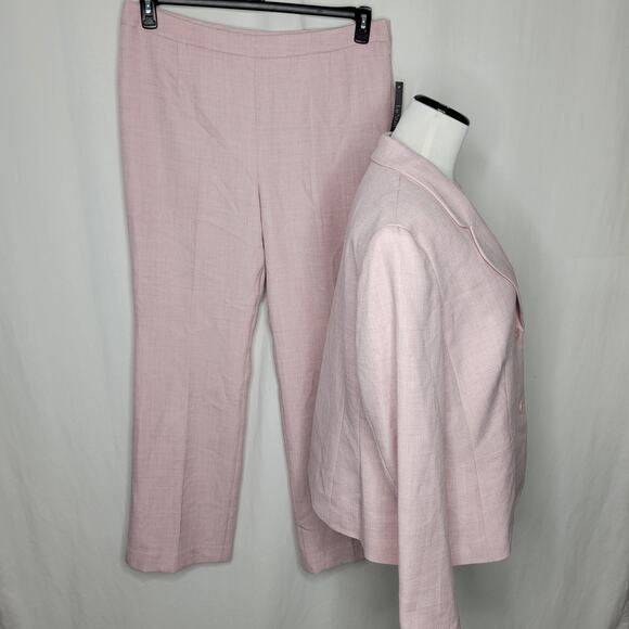 Le Suit Women's Notch-Collar Blazer Jacket + Pants Suit Blossom Pink NWT Size 14 - Picture 7 of 10
